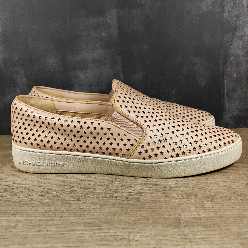 Michael Kors Keaton Star Leather Slip On Sneakers